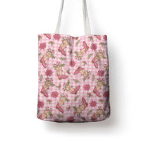 Pink Paniolo Palaka Hawaiian Cowgirl Christmas Tote Bag - Polynesian Pride