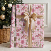 Pink Paniolo Palaka Hawaiian Cowgirl Christmas Wrapping Paper - Polynesian Pride