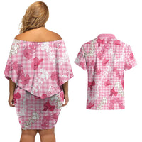 Paniolo Palaka Hawaiian Cowgirl Couples Matching Off Shoulder Short Dress and Hawaiian Shirt LT9 - Polynesian Pride