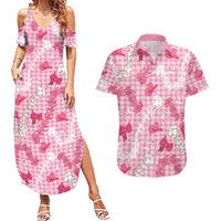Paniolo Palaka Hawaiian Cowgirl Couples Matching Summer Maxi Dress and Hawaiian Shirt LT9 Pink - Polynesian Pride