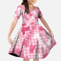 Paniolo Palaka Hawaiian Cowgirl Family Matching Mermaid Dress and Hawaiian Shirt LT9 Daughter's Dress Pink - Polynesian Pride