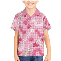 Paniolo Palaka Hawaiian Cowgirl Family Matching Mermaid Dress and Hawaiian Shirt LT9 Son's Shirt Pink - Polynesian Pride
