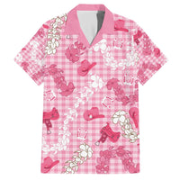 Paniolo Palaka Hawaiian Cowgirl Family Matching Off The Shoulder Long Sleeve Dress and Hawaiian Shirt LT9 Dad's Shirt - Short Sleeve Pink - Polynesian Pride