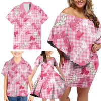 Paniolo Palaka Hawaiian Cowgirl Family Matching Off Shoulder Short Dress and Hawaiian Shirt LT9 - Polynesian Pride