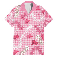 Paniolo Palaka Hawaiian Cowgirl Family Matching Tank Maxi Dress and Hawaiian Shirt LT9 Dad's Shirt - Short Sleeve Pink - Polynesian Pride