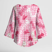 Paniolo Palaka Hawaiian Cowgirl Kimono Sleeve Blouse - Polynesian Pride