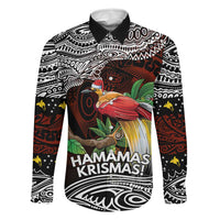 Papua New Guinea Christmas Family Matching Long Sleeve Bodycon Dress and Hawaiian Shirt LT9 Dad's Shirt - Long Sleeve Black - Polynesian Pride