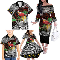 Papua New Guinea Christmas Family Matching Off The Shoulder Long Sleeve Dress and Hawaiian Shirt LT9 - Polynesian Pride