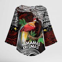 Papua New Guinea Christmas Kimono Sleeve Blouse - Polynesian Pride