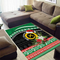 Vanuatu Pig's Tusk Meri Krismas! Area Rug Vanuatuan Sand Drawing Pattern - Polynesian Pride