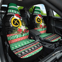 Vanuatu Pig's Tusk Meri Krismas! Car Seat Cover Vanuatuan Sand Drawing Pattern - Polynesian Pride