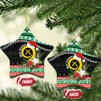 Vanuatu Pig's Tusk Meri Krismas! Ceramic Ornament Vanuatuan Sand Drawing Pattern - Polynesian Pride