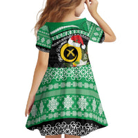 Vanuatu Pig's Tusk Meri Krismas! Family Matching Off Shoulder Maxi Dress and Hawaiian Shirt Vanuatuan Sand Drawing Pattern LT9 - Polynesian Pride