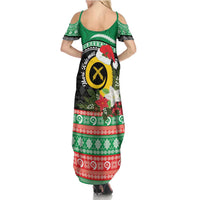 Vanuatu Pig's Tusk Meri Krismas! Family Matching Summer Maxi Dress and Hawaiian Shirt Vanuatuan Sand Drawing Pattern LT9 - Polynesian Pride