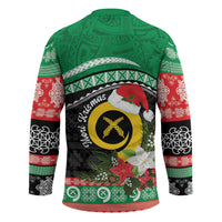 Vanuatu Pig's Tusk Meri Krismas! Hockey Jersey Vanuatuan Sand Drawing Pattern - Polynesian Pride