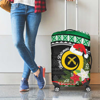 Vanuatu Pig's Tusk Meri Krismas! Luggage Cover Vanuatuan Sand Drawing Pattern - Polynesian Pride