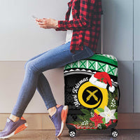 Vanuatu Pig's Tusk Meri Krismas! Luggage Cover Vanuatuan Sand Drawing Pattern - Polynesian Pride