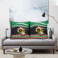 Vanuatu Pig's Tusk Meri Krismas! Pillow Cover Vanuatuan Sand Drawing Pattern - Polynesian Pride