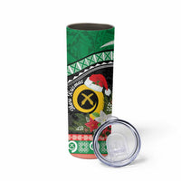 Vanuatu Pig's Tusk Meri Krismas! Skinny Tumbler Vanuatuan Sand Drawing Pattern - Polynesian Pride