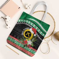 Vanuatu Pig's Tusk Meri Krismas! Tote Bag Vanuatuan Sand Drawing Pattern - Polynesian Pride