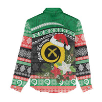 Vanuatu Pig's Tusk Meri Krismas! Women Casual Shirt Vanuatuan Sand Drawing Pattern - Polynesian Pride