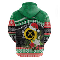 Vanuatu Pig's Tusk Meri Krismas! Zip Hoodie Vanuatuan Sand Drawing Pattern - Polynesian Pride