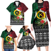 Vanuatu Pig's Tusk Meri Krismas! Family Matching Long Sleeve Bodycon Dress and Hawaiian Shirt Vanuatuan Ancient Art Spirit LT9 - Polynesian Pride