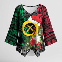 Vanuatu Pig's Tusk Meri Krismas! Kimono Sleeve Blouse Vanuatuan Ancient Art Spirit - Polynesian Pride