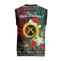Vanuatu Pig's Tusk Meri Krismas! Christmas Knitted V-Neck Vest Vanuatuan Ancient Art Spirit - Polynesian Pride