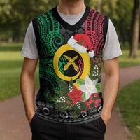 Vanuatu Pig's Tusk Meri Krismas! Christmas Knitted V-Neck Vest Vanuatuan Ancient Art Spirit - Polynesian Pride