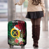 Vanuatu Pig's Tusk Meri Krismas! Luggage Cover Vanuatuan Ancient Art Spirit - Polynesian Pride