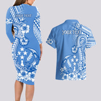 Kosrae Constitution Day Personalised Couples Matching Long Sleeve Bodycon Dress and Hawaiian Shirt Kusaie Hook Tattoo Special Polynesian Pattern LT9 - Polynesian Pride