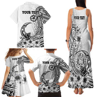 Ia Orana Tahiti Personalised Family Matching Tank Maxi Dress and Hawaiian Shirt French Polynesia Hook Tattoo Special White Color LT9
