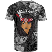 New Zealand Custom Women's Day T Shirt Maori Girl Feathers of Hope - Black LT9 - Polynesian Pride