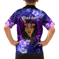 New Zealand Custom Women's Day Hawaiian Shirt Maori Girl Feathers of Hope - Purple LT9 - Polynesian Pride