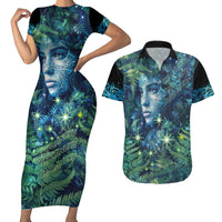 New Zealand Matariki Tupuanuku Couples Matching Short Sleeve Bodycon Dress and Hawaiian Shirt Te W o te Hauhake LT9 Art - Polynesian Pride