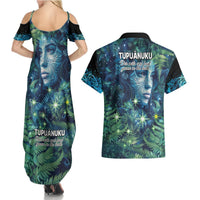 New Zealand Matariki Tupuanuku Couples Matching Summer Maxi Dress and Hawaiian Shirt Te W o te Hauhake LT9 - Polynesian Pride