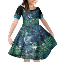 New Zealand Matariki Tupuanuku Family Matching Summer Maxi Dress and Hawaiian Shirt Te W o te Hauhake LT9 Daughter's Dress Art - Polynesian Pride