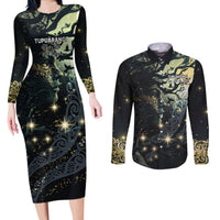 New Zealand Matariki Tupuarangi Couples Matching Long Sleeve Bodycon Dress and Long Sleeve Button Shirt Ng Kai o te Rangi LT9 Art - Polynesian Pride