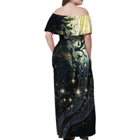 New Zealand Matariki Tupuarangi Family Matching Off Shoulder Maxi Dress and Hawaiian Shirt Ngā Kai o te Rangi