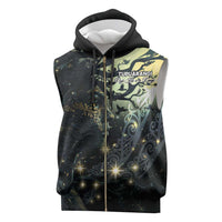 New Zealand Matariki Tupuarangi Sleeveless Zip Hoodie Ng Kai o te Rangi LT9 Black - Polynesian Pride
