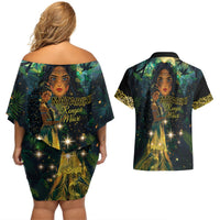 New Zealand Matariki Couples Matching Off Shoulder Short Dress and Hawaiian Shirt Rongo Mori Wellbeing and Good Luck LT9 - Polynesian Pride