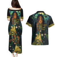 New Zealand Matariki Couples Matching Puletasi and Hawaiian Shirt Rongo Mori Wellbeing and Good Luck LT9 - Polynesian Pride