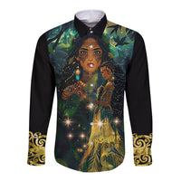 New Zealand Matariki Long Sleeve Button Shirt Rongoā Māori Wellbeing and Good Luck