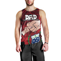 Personalised Fathers Day Polynesian Islands Samoa Men Tank Top Dad Ou Te Alofa Ia Te Oe Tama - Red Polynesian Flowers Tribal LT9 - Polynesian Pride