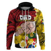 Fathers Day Polynesian Islands Tonga Hoodie Dad ofa lahi atu Polynesian Flowers Tribal LT9 Zip Hoodie Red - Polynesian Pride