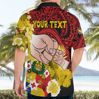 Personalised Dads Day Tonga Hawaiian Shirt Dad Ofa lahi atu - Polynesian Flowers Tribal LT9 - Polynesian Pride