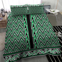 New Zealand Maori Niho Taniwha Bedding Set Kakariki Mangopare and Puhoro Pattern