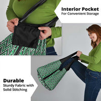 New Zealand Maori Niho Taniwha Grocery Bag Kakariki Mangopare and Puhoro Pattern