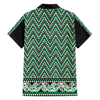 New Zealand Maori Niho Taniwha Hawaiian Shirt Kakariki Mangopare and Puhoro Pattern